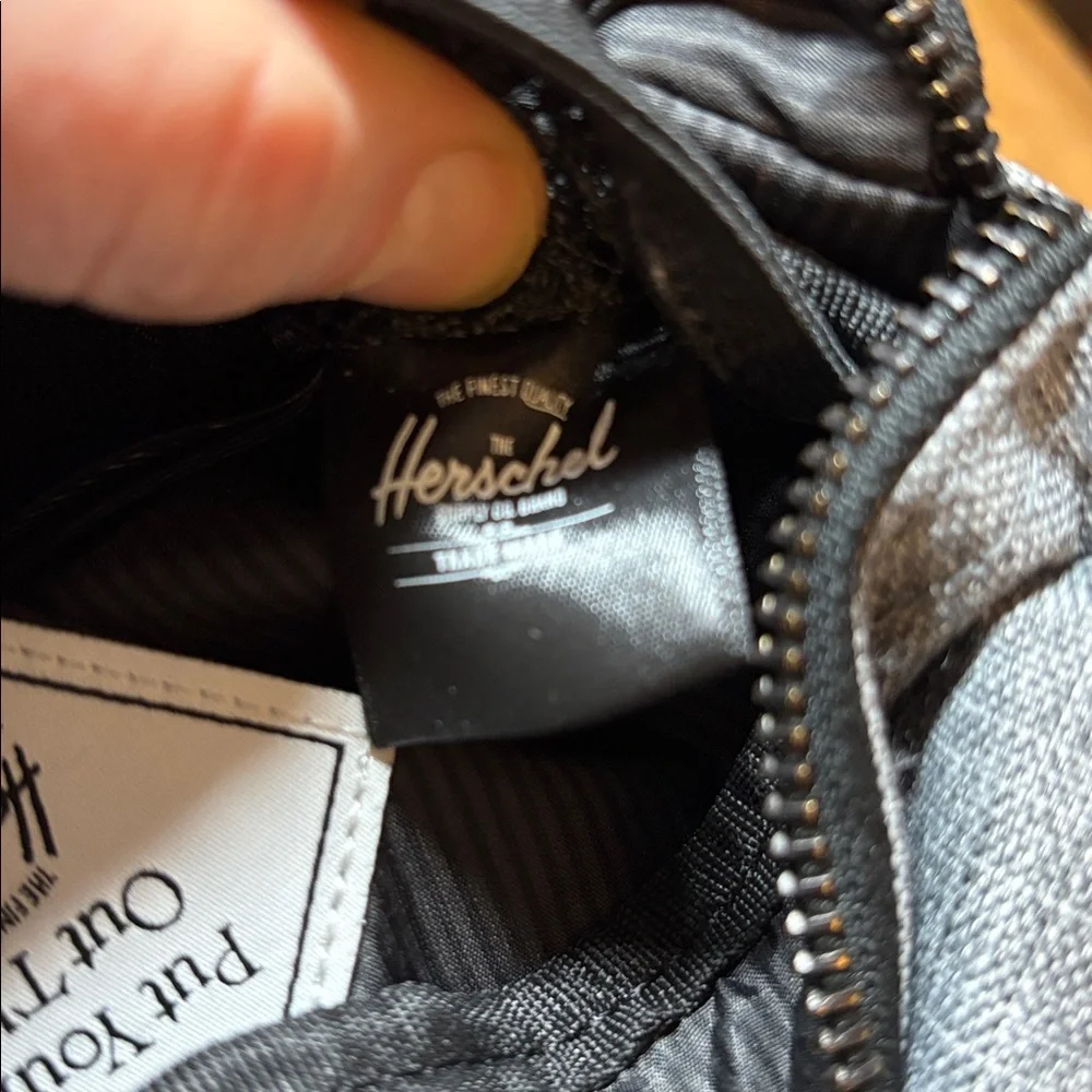 Herschel Black Gray canvas Belt Bag Fanny Pack Crossbody